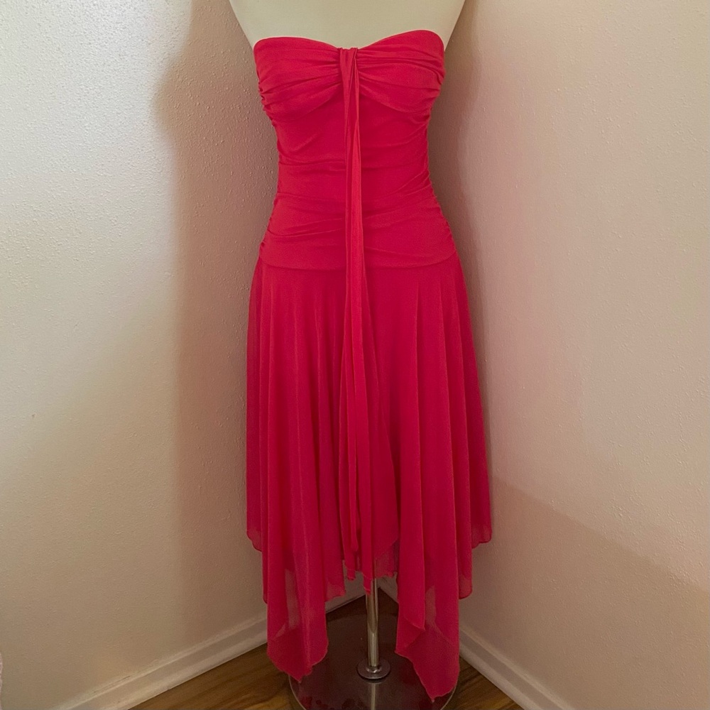 B Smart Vintage Red Strapless Dress